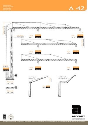 Kule vinçleri - tramvay bomu - alttan dönüş Arcomet A 42