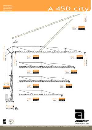 Tower Cranes - Trolley Boom - Bottom-slewing Arcomet A 45 D