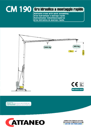 Kule vinçleri - tramvay bomu - alttan dönüş Cattaneo CM 190 