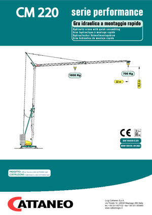 Tower Cranes - Trolley Boom - Bottom-slewing Cattaneo CM 220