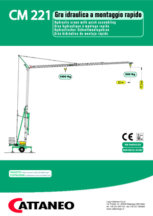 Tower Cranes - Trolley Boom - Bottom-slewing Cattaneo CM 221 