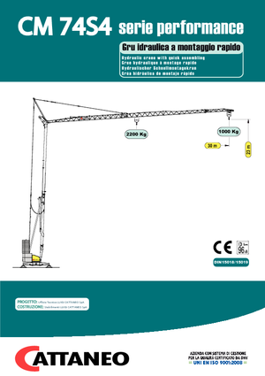 Tower Cranes - Trolley Boom - Bottom-slewing Cattaneo CM 74 S 4