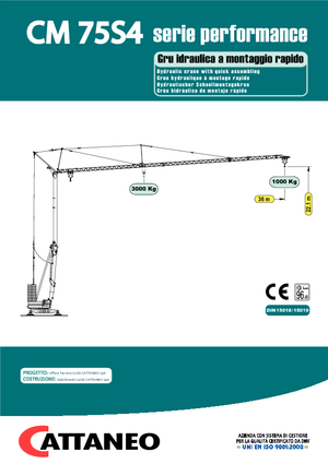 Tower Cranes - Trolley Boom - Bottom-slewing Cattaneo CM 75 S 4