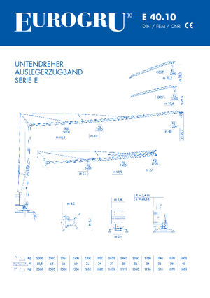Tower Cranes - Trolley Boom - Bottom-slewing Eurogru ® E 40.10