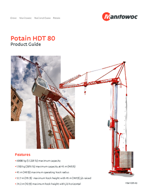 Kule vinçleri - tramvay bomu - alttan dönüş Potain HDT 80