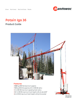 Tower Cranes - Trolley Boom - Bottom-slewing Potain IGO 36 (2,2m)