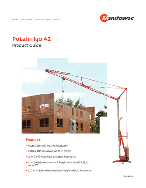 Tower Cranes - Trolley Boom - Bottom-slewing Potain IGO 42