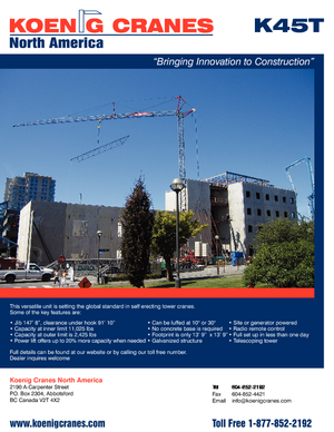 Tower Cranes - Trolley Boom - Bottom-slewing König K 45 T