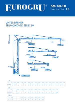 Tower Cranes - Trolley Boom - Bottom-slewing Eurogru ® SM 4010