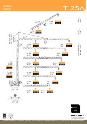 Tower Cranes - Trolley Boom - Bottom-slewing Arcomet T 25 A 2,8 m