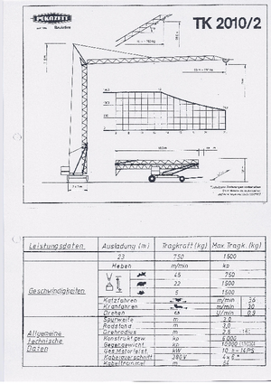 Tower Cranes - Trolley Boom - Bottom-slewing Pekazett TK 2010/2