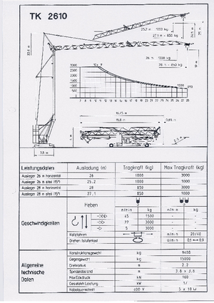 Tower Cranes - Trolley Boom - Bottom-slewing KSD TK 2610