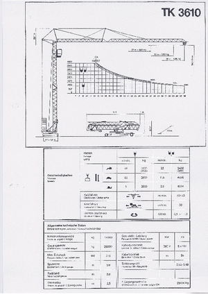 Tower Cranes - Trolley Boom - Bottom-slewing KSD TK  3610 (2,5 m)