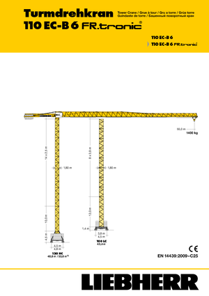 Tower Cranes - Trolley Boom - Top-slewing Liebherr 110 EC-B 6 FR.tronic