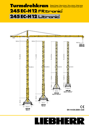 Tower Cranes - Trolley Boom - Top-slewing Liebherr 245 EC-H 12 Litronic