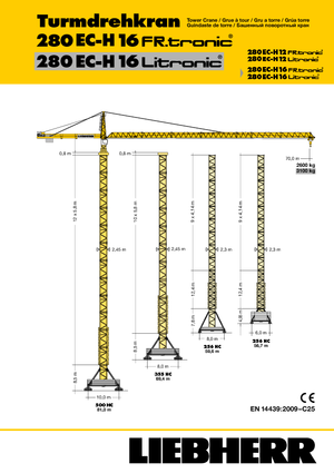 Tower Cranes - Trolley Boom - Top-slewing Liebherr 280 EC-H 16 Lit
