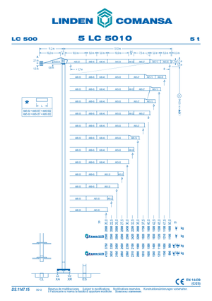 Kule vinçleri - tramvay bomu - üstten dönüş Comansa 5LC5010