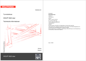 Tower Cranes - Trolley Boom - Top-slewing Wolffkran 5020.8 clear