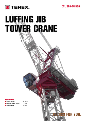 Kule vinçleri - tramvay bomu - üstten dönüş Terex Comedil (Zeppelin) CTL 260-18