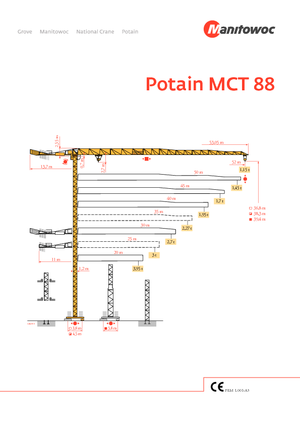 Tower Cranes - Trolley Boom - Top-slewing Potain MCT 88-3 t