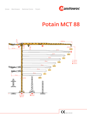 Tower Cranes - Trolley Boom - Top-slewing Potain MCT 88-5 t