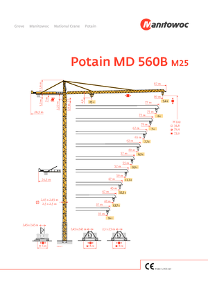 Tower Cranes - Trolley Boom - Top-slewing Potain MD 560 B 25 T