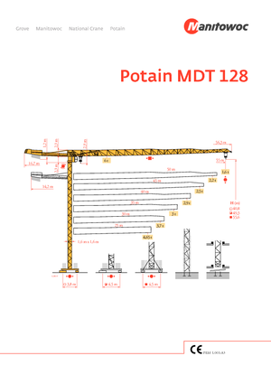Tower Cranes - Trolley Boom - Top-slewing Potain MDT 128
