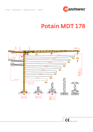 Tower Cranes - Trolley Boom - Top-slewing Potain MDT 178