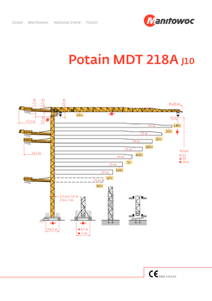 Tower Cranes - Trolley Boom - Top-slewing Potain MDT 218 A-J10