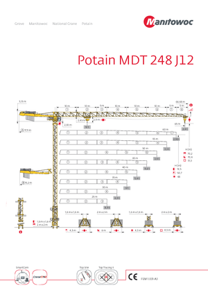 Tower Cranes - Trolley Boom - Top-slewing Potain MDT 248 J12