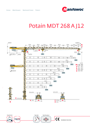 Tower Cranes - Trolley Boom - Top-slewing Potain MDT 268 A J12