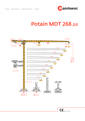 Tower Cranes - Trolley Boom - Top-slewing Potain MDT 268 J10