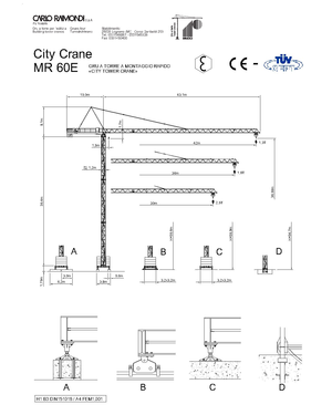 Tower Cranes - Trolley Boom - Top-slewing Raimondi MR 60-A