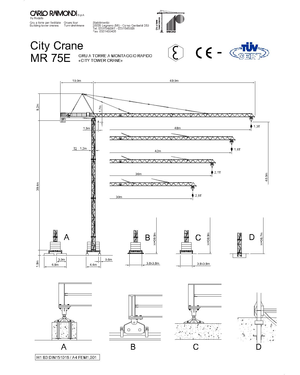Tower Cranes - Trolley Boom - Top-slewing Raimondi MR 75-A