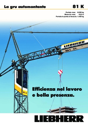 Tower Cranes - Trolley Boom - Bottom-slewing Liebherr 81 K