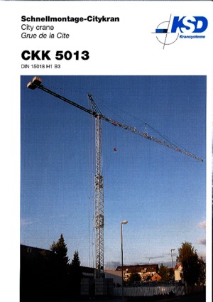 Tower Cranes - Trolley Boom - Bottom-slewing KSD CKK 5013 (1,65m)
