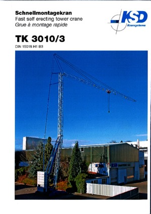 Tower Cranes - Trolley Boom - Bottom-slewing KSD TK  3010/3 (2,5 m)