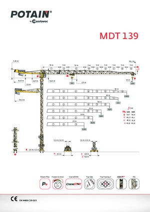 Tower Cranes - Trolley Boom - Top-slewing Potain MDT 139