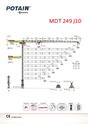 Tower Cranes - Trolley Boom - Top-slewing Potain MDT 249 J10