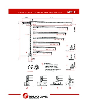 Kule vinçleri - tramvay bomu - üstten dönüş Raimondi MRT 111