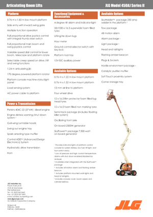 Wheeled Articulating Boom Lifts JLG 450 AJ Serie II
