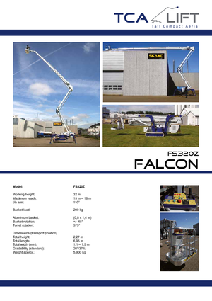 Crawler Articulating Boom Lifts Falcon Lifts FS 320 Z
