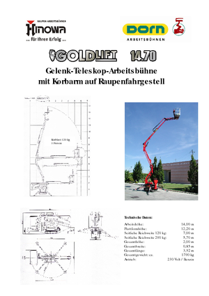 Crawler Articulating Boom Lifts Hinowa GL 14.70