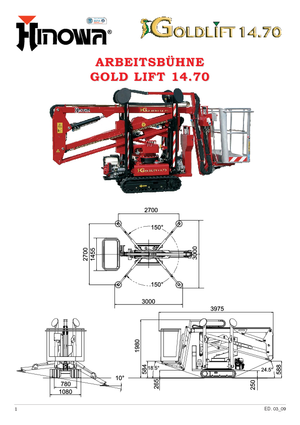 Crawler Articulating Boom Lifts Hinowa GL 14.70