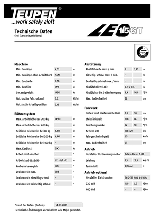 Crawler Articulating Boom Lifts TEUPEN Leo 15 GT