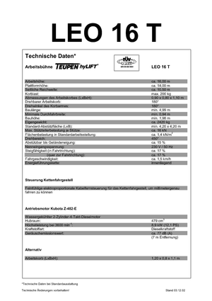 Crawler Articulating Boom Lifts TEUPEN Leo 16 T