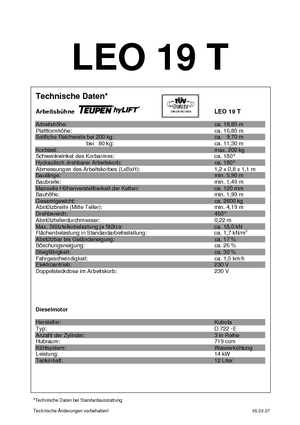 Crawler Articulating Boom Lifts TEUPEN Leo 19 T