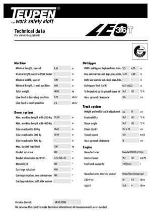 Crawler Telescopic Boom Lifts TEUPEN LEO36T