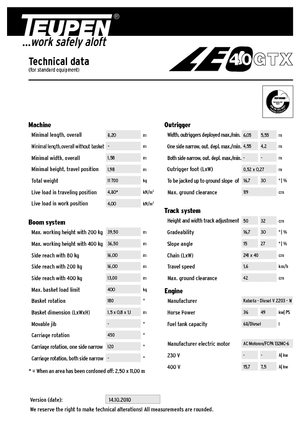 Crawler Articulating Boom Lifts TEUPEN LEO40GTX