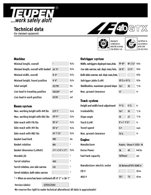Crawler Articulating Boom Lifts TEUPEN LEO40GTX